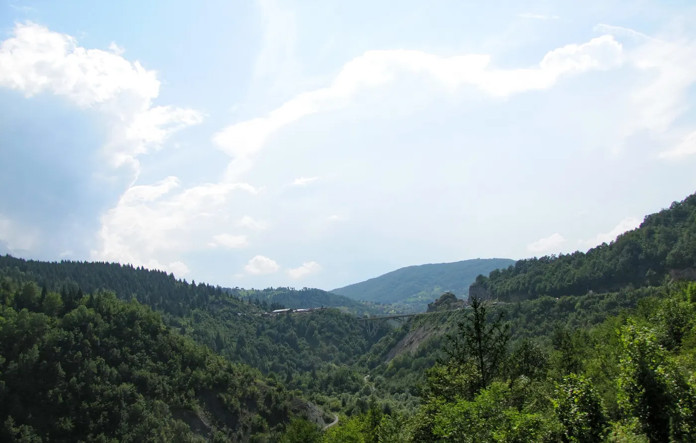 Wooded hills along the Ibar river gorge