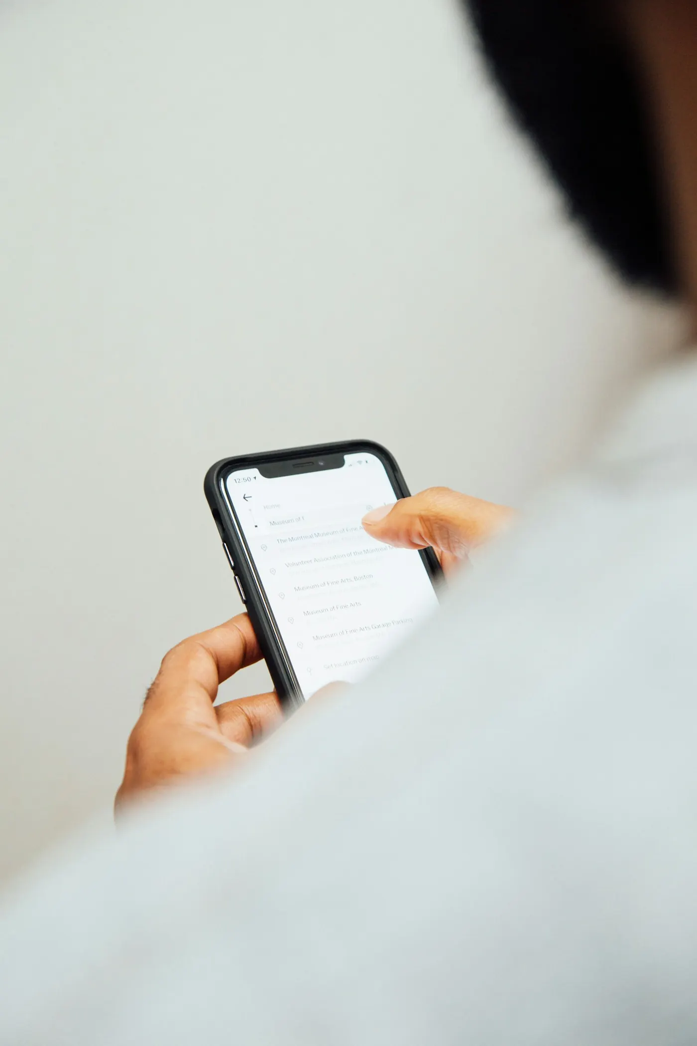 Checking a message on a phone
