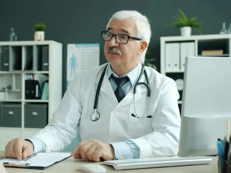 A doctor in conversation with a patient